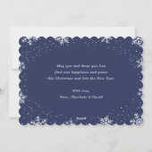 Blue Reindeer Snowflake Christmas New Year Feestdagenkaart (Achterkant)