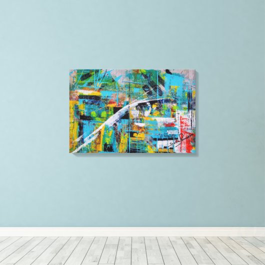 Blue Reliefs Canvas Afdruk (Insitu (Houten vloer))