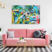 Blue Reliefs Canvas Afdruk (Insitu (Woonkamer))