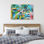 Blue Reliefs Canvas Afdruk (Insitu (Slaapkamer))