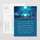 Blue Religious Nativity Christmas Wenskaart Feestdagenkaart (Voorkant / Achterkant)