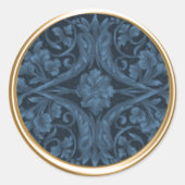 Blue Renaissance Gold Envelope Seal Ronde Sticker (Voorkant)