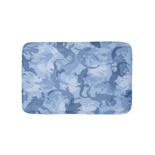 Blue Reptile Camouflage Bath Mat