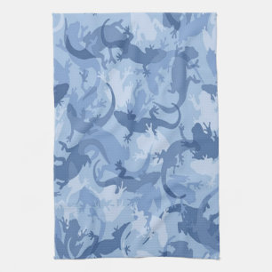 Blue Reptile Camouflage Kitchen Towel Theedoek