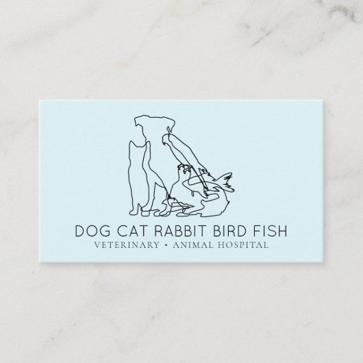 Blue Rescue Dierenartsenhond kat vis konijn vogel Visitekaartje (Voorkant)