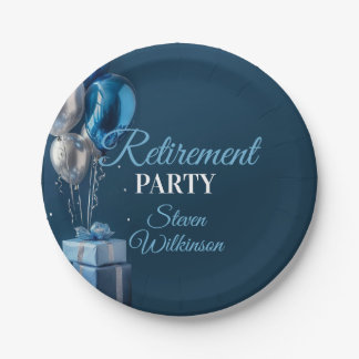 Blue Retirement Party Balloon Gifts Papieren Bordje