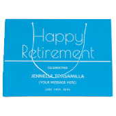 Blue Retirement Party Groot Cadeauzakje (Voorkant)