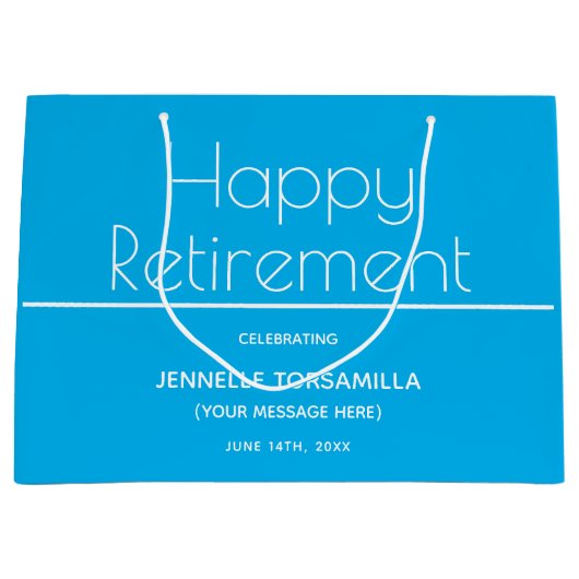 Blue Retirement Party Groot Cadeauzakje (Voorkant)