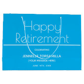 Blue Retirement Party Groot Cadeauzakje (Achterkant)