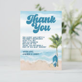 Blue Retro Baby on board Surf Baby shower Bedankkaart (Staand voorkant)