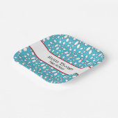 Blue Retro Bowling Theme Birthday Papieren Bordje (Gebogen)