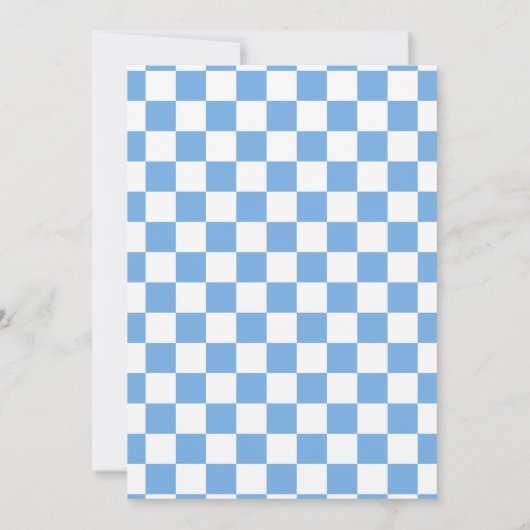 Blue Retro Boy 50s  Baby shower Uitnodiging (Achterkant)