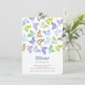 Blue Retro Chicken Birthday Party Invite Kaart (Staand voorkant)