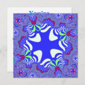 Blue Retro Cross Kaart (Voorkant / Achterkant)