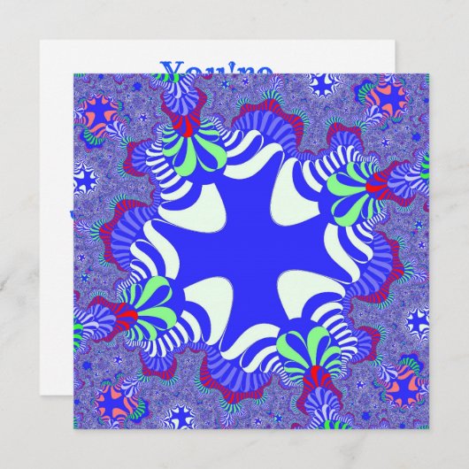 Blue Retro Cross Kaart (Voorkant / Achterkant)