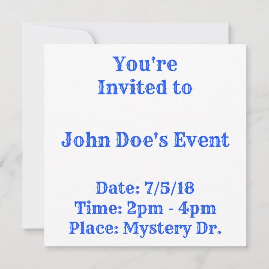 Blue Retro Cross Kaart (Achterkant)