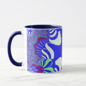 Blue Retro Cross Mok (Links)