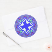 Blue Retro Cross Ronde Sticker (Envelop)