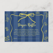 Blue Retro Cute Diaper Raffle Lemons Baby Shower Informatiekaartje (Voorkant)