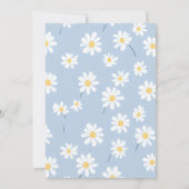 Blue Retro Daisy Coquette 1st Birthday Invitation Kaart (Achterkant)