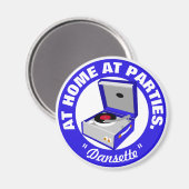 Blue Retro Dansette platenspeler Magnet (Voorkant / Achterkant)