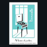 Blue Retro Dansette platenspeler Pop Art poster<br><div class="desc">Retro-Pop voor recordspeler Art poster</div>