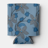 Blue retro etnic elegant flower pattern blikjeskoeler (Voorkant)