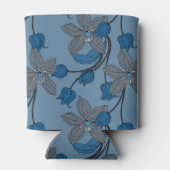 Blue retro etnic elegant flower pattern blikjeskoeler (Achterkant)