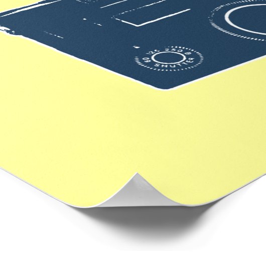 Blue Retro Film Camera Poster (Hoek)