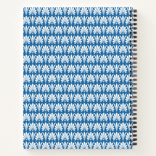 Blue Retro Floral Best Mom Ever Photo Mother's Day Notitieboek (Achterkant)
