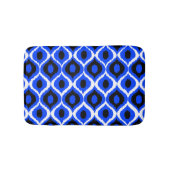 Blue Retro Geometric Ikat Tribal Print Patroon Badmat (Voorkant)