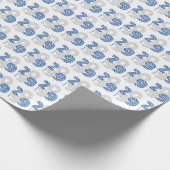 Blue Retro Grote getallen van de Klasse Cadeaupapier (Hoek)