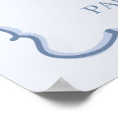 Blue Retro Heart Coquette Cake Valentijnse Welkom Poster (Hoek)