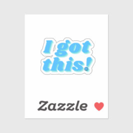 Blue Retro ik heb dit Motivatie citaat Sticker