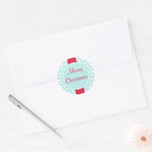 Blue Retro Merry Stickers (Envelop)