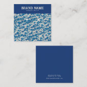 Blue Retro Modern Wave Oorbellen Display Kaart Vierkante Visitekaartje (Voorkant / Achterkant)