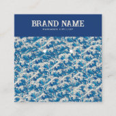 Blue Retro Modern Wave Oorbellen Display Kaart Vierkante Visitekaartje (Voorkant)