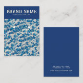 Blue Retro Modern Wave Oorbellen Display Kaart Visitekaartje (Voorkant / Achterkant)