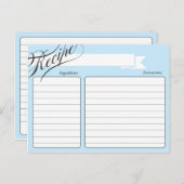 Blue Retro Recipe Card Briefkaart (Voorkant / Achterkant)