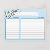 Blue Retro Recipe Card Briefkaart (Voorkant)