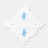 Blue Retro Robot Bedankdoosjes (Uitgevouwen)