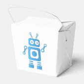 Blue Retro Robot Bedankdoosjes (Achterkant)