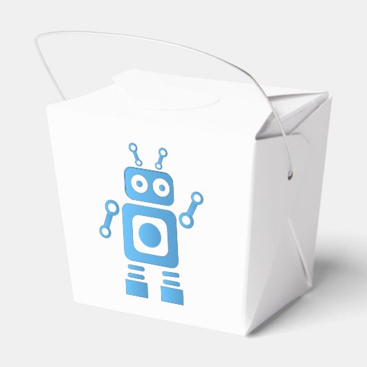 Blue Retro Robot Bedankdoosjes (Achterkant)