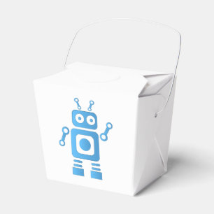 Blue Retro Robot Bedankdoosjes