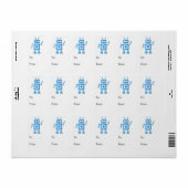Blue Retro Robot Etiket (Full Sheet)