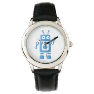 Blue Retro Robot Horloge