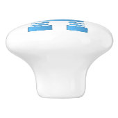 Blue Retro Robot Keramische Knop (Zijkant)