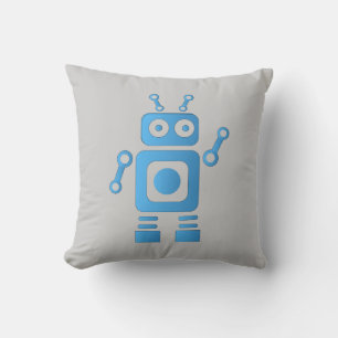 Blue Retro Robot Kussen