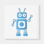 Blue Retro Robot Magneet (Voorkant)