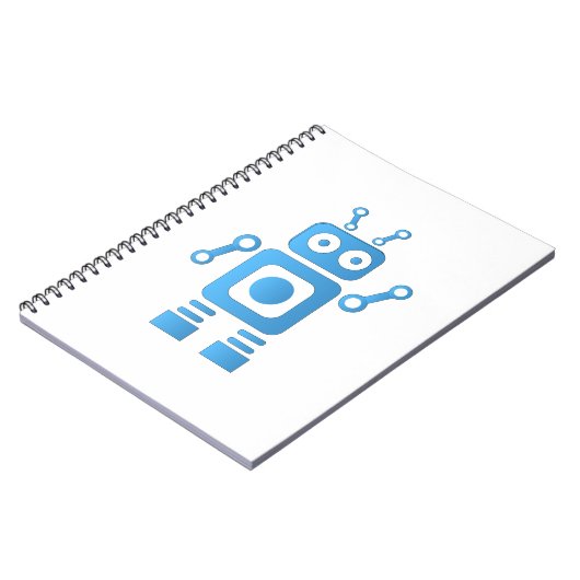 Blue Retro Robot Notitieboek (Linkerzijde)